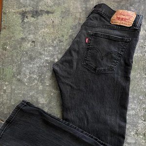 Levi's 514 Slim Straight 32 x 30 Distressed Black Denim